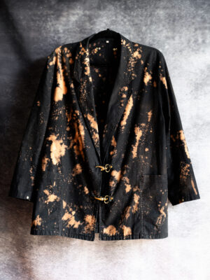 COTTON JACKET / Bleached black cotton