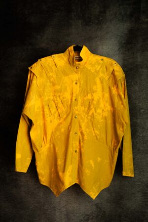 Reworked Yellow Shirt with Bleach Treatment